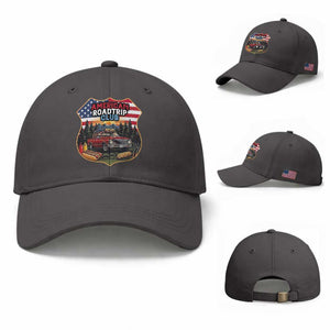 Route Highway 66 Baseball Cap Vintage American Roadtrip Club Road Trip TS12 Baseball Cap Universal Fit Dark Gray Print Your Wear