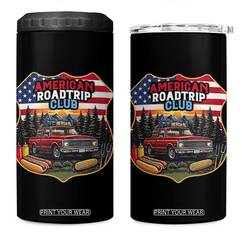 Route Highway 66 4 in 1 Can Cooler Tumbler Vintage American Roadtrip Club Road Trip TS12 One Size: 16 oz Black Print Your Wear
