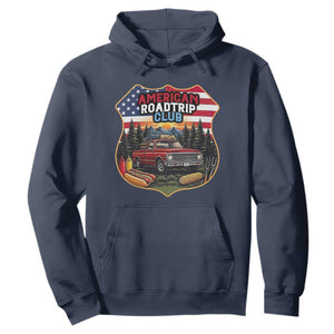Route Highway 66 Hoodie Vintage American Roadtrip Club Road Trip TS12 Navy Print Your Wear