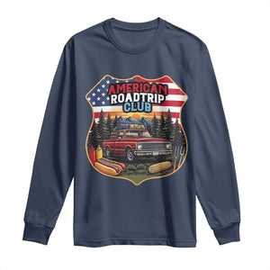 Route Highway 66 Long Sleeve Shirt Vintage American Roadtrip Club Road Trip TS12 Navy Print Your Wear