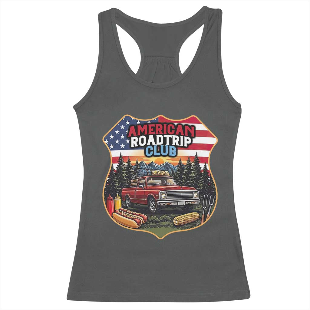 Route Highway 66 Racerback Tank Top Vintage American Roadtrip Club Road Trip TS12 Dark Heather Print Your Wear