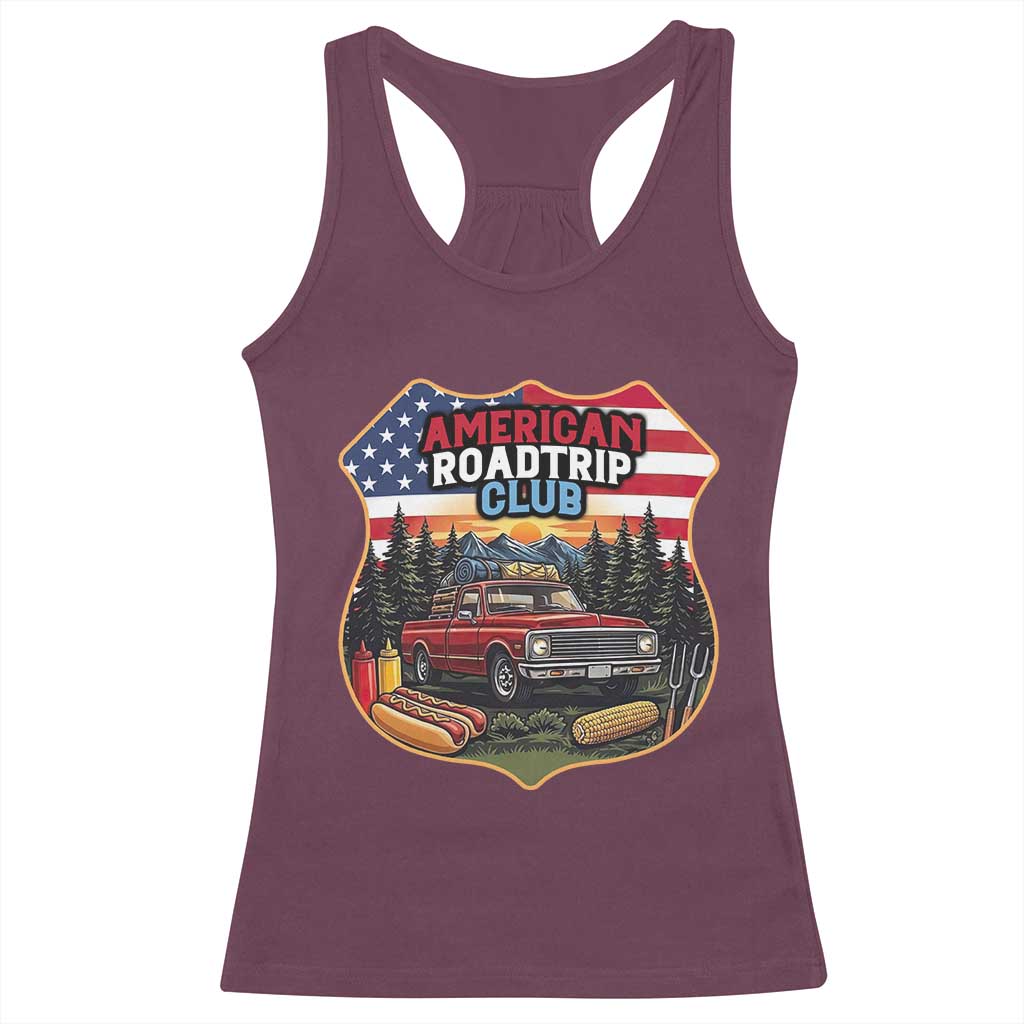 Route Highway 66 Racerback Tank Top Vintage American Roadtrip Club Road Trip TS12 Maroon Print Your Wear
