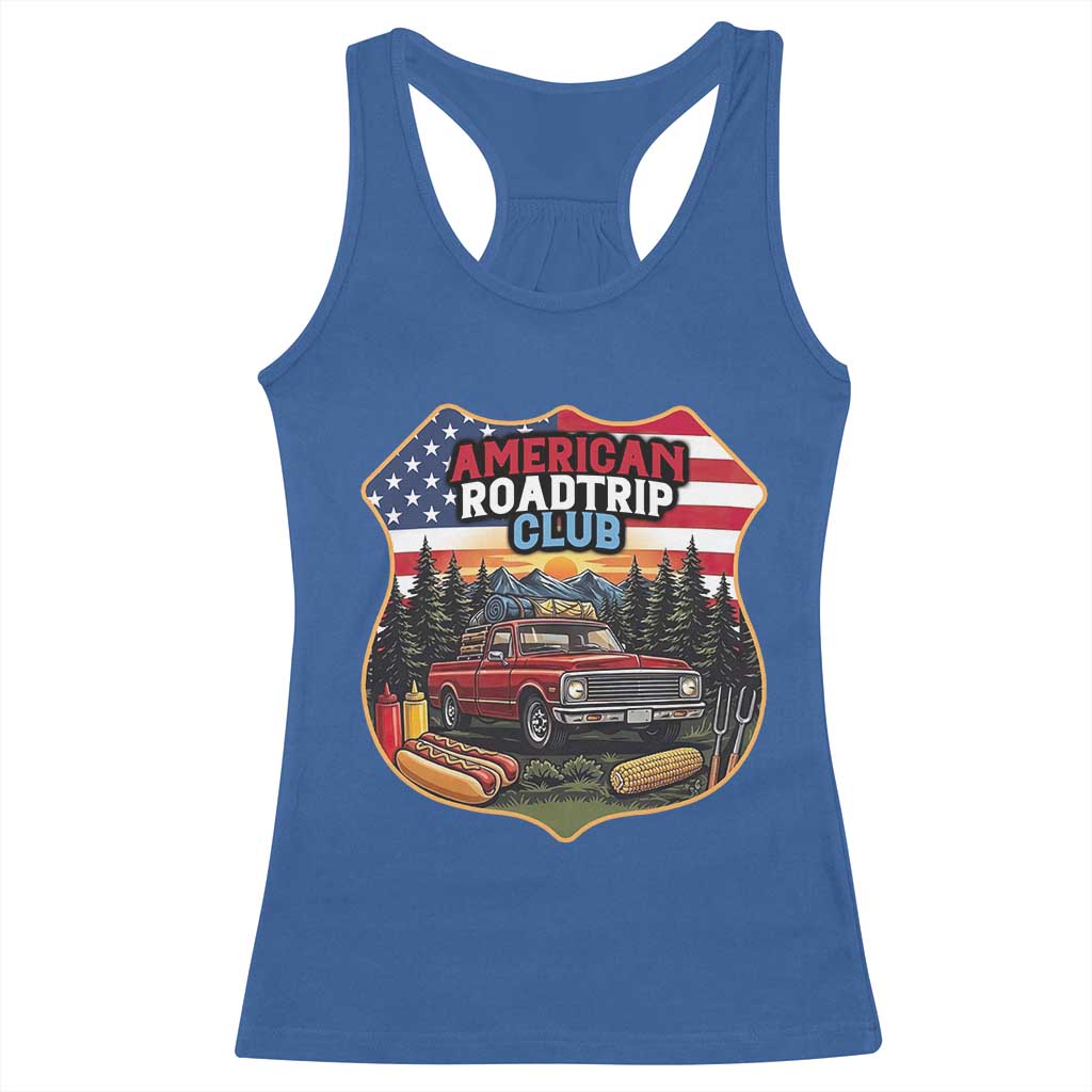 Route Highway 66 Racerback Tank Top Vintage American Roadtrip Club Road Trip TS12 Royal Blue Print Your Wear
