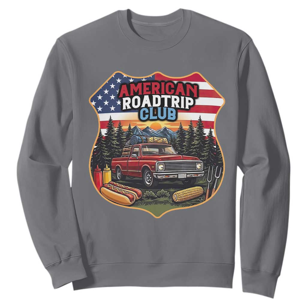 Route Highway 66 Sweatshirt Vintage American Roadtrip Club Road Trip TS12 Charcoal Print Your Wear