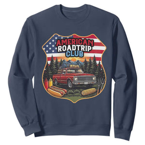 Route Highway 66 Sweatshirt Vintage American Roadtrip Club Road Trip TS12 Navy Print Your Wear