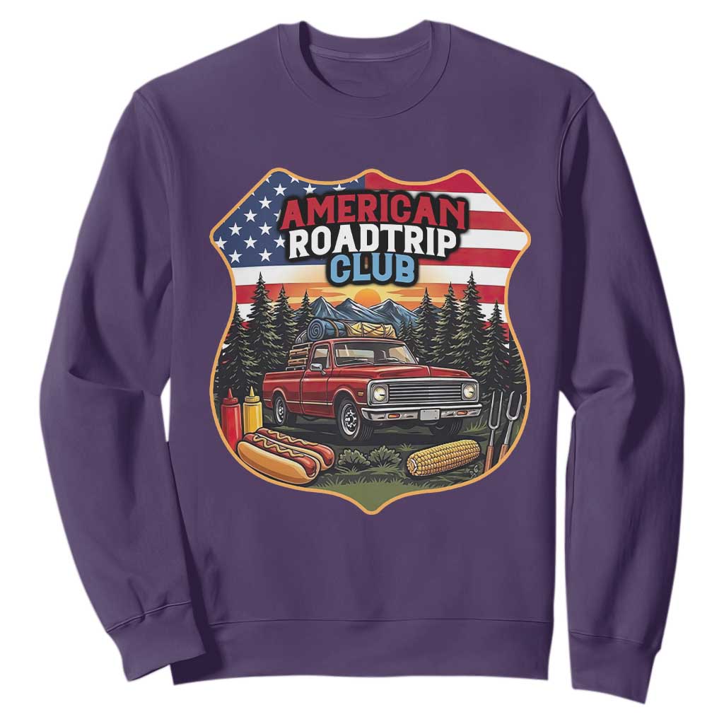 Route Highway 66 Sweatshirt Vintage American Roadtrip Club Road Trip TS12 Purple Print Your Wear