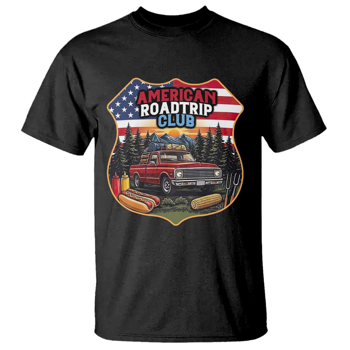 Route Highway 66 T Shirt Vintage American Roadtrip Club Road Trip TS12 Black Print Your Wear