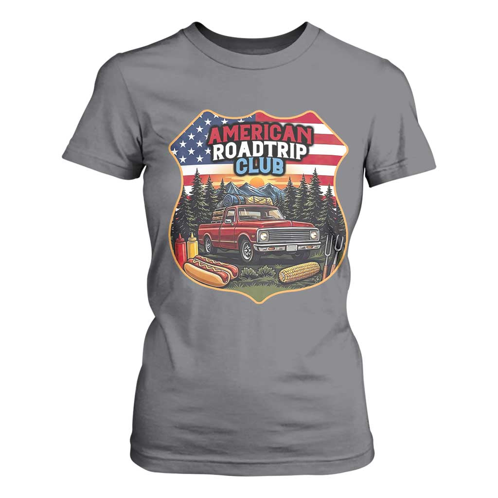 Route Highway 66 T Shirt For Women Vintage American Roadtrip Club Road Trip TS12 Charcoal Print Your Wear