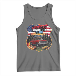 Route Highway 66 Tank Top Vintage American Roadtrip Club Road Trip TS12 Black Heather Print Your Wear