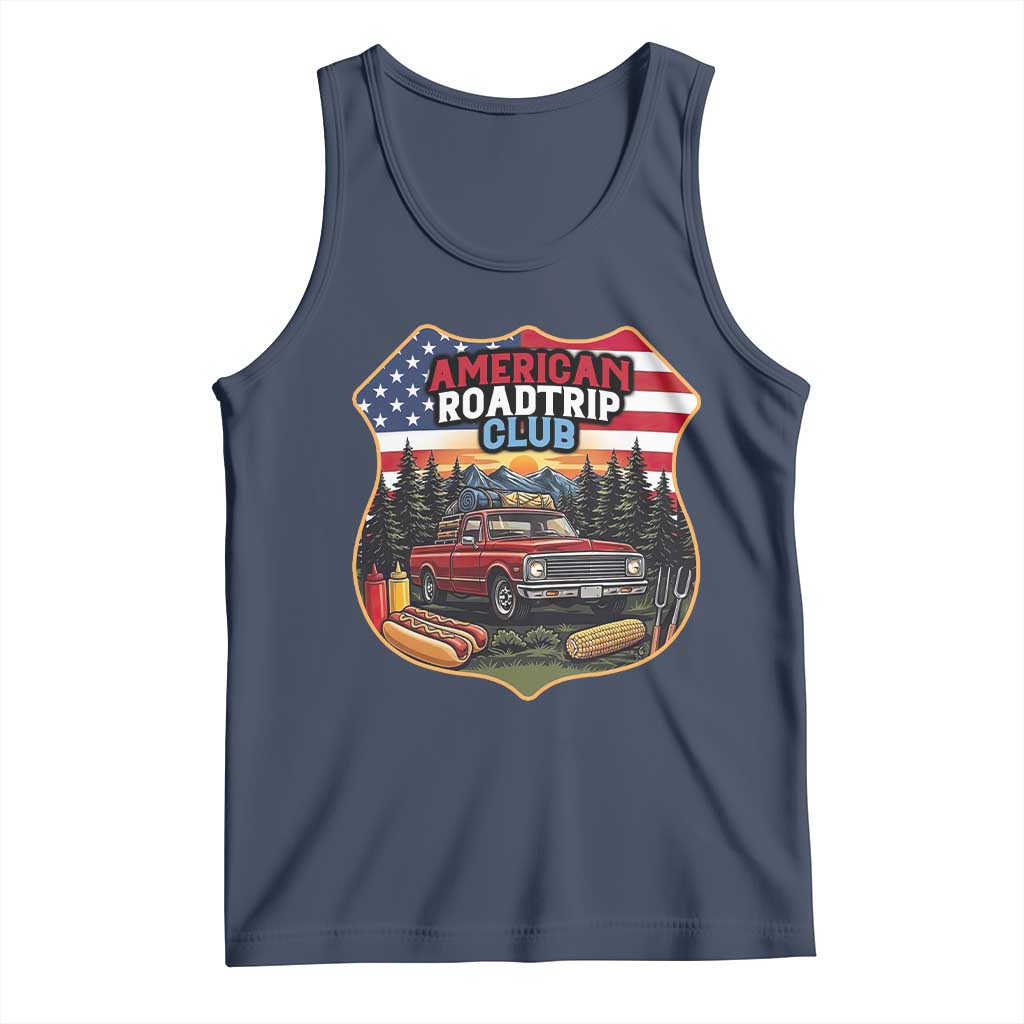 Route Highway 66 Tank Top Vintage American Roadtrip Club Road Trip TS12 Navy Print Your Wear