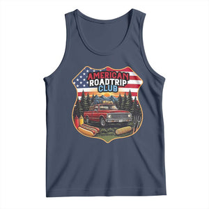 Route Highway 66 Tank Top Vintage American Roadtrip Club Road Trip TS12 Navy Print Your Wear