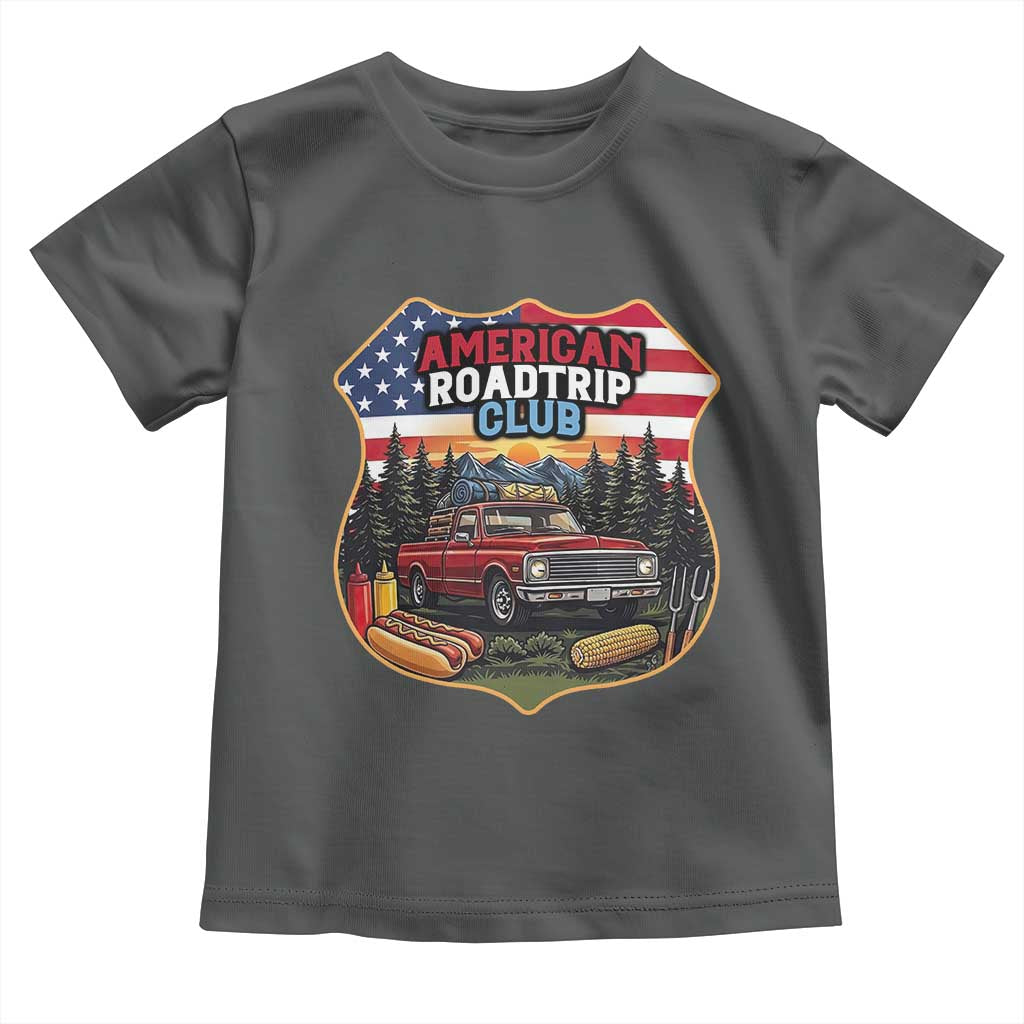 Route Highway 66 Toddler T Shirt Vintage American Roadtrip Club Road Trip TS12 Dark Heather Print Your Wear