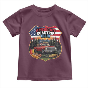 Route Highway 66 Toddler T Shirt Vintage American Roadtrip Club Road Trip TS12 Maroon Print Your Wear