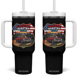 Route Highway 66 Tumbler With Handle Vintage American Roadtrip Club Road Trip TS12 One Size: 40 oz Black Print Your Wear