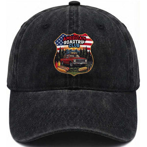 Route Highway 66 Washed Cotton Baseball Cap Vintage American Roadtrip Club Road Trip TS12 Print Your Wear