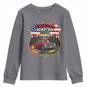 Route Highway 66 Youth Sweatshirt Vintage American Roadtrip Club Road Trip TS12 Charcoal Print Your Wear