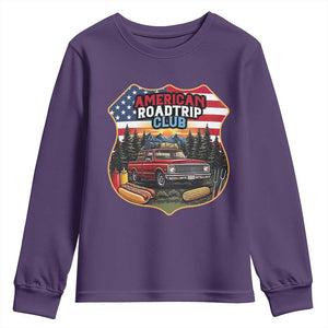 Route Highway 66 Youth Sweatshirt Vintage American Roadtrip Club Road Trip TS12 Purple Print Your Wear