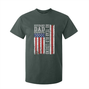 Husband Dad Grandpa 80 Year Old Legend T Shirt For Kid American Flag Birthday Gift