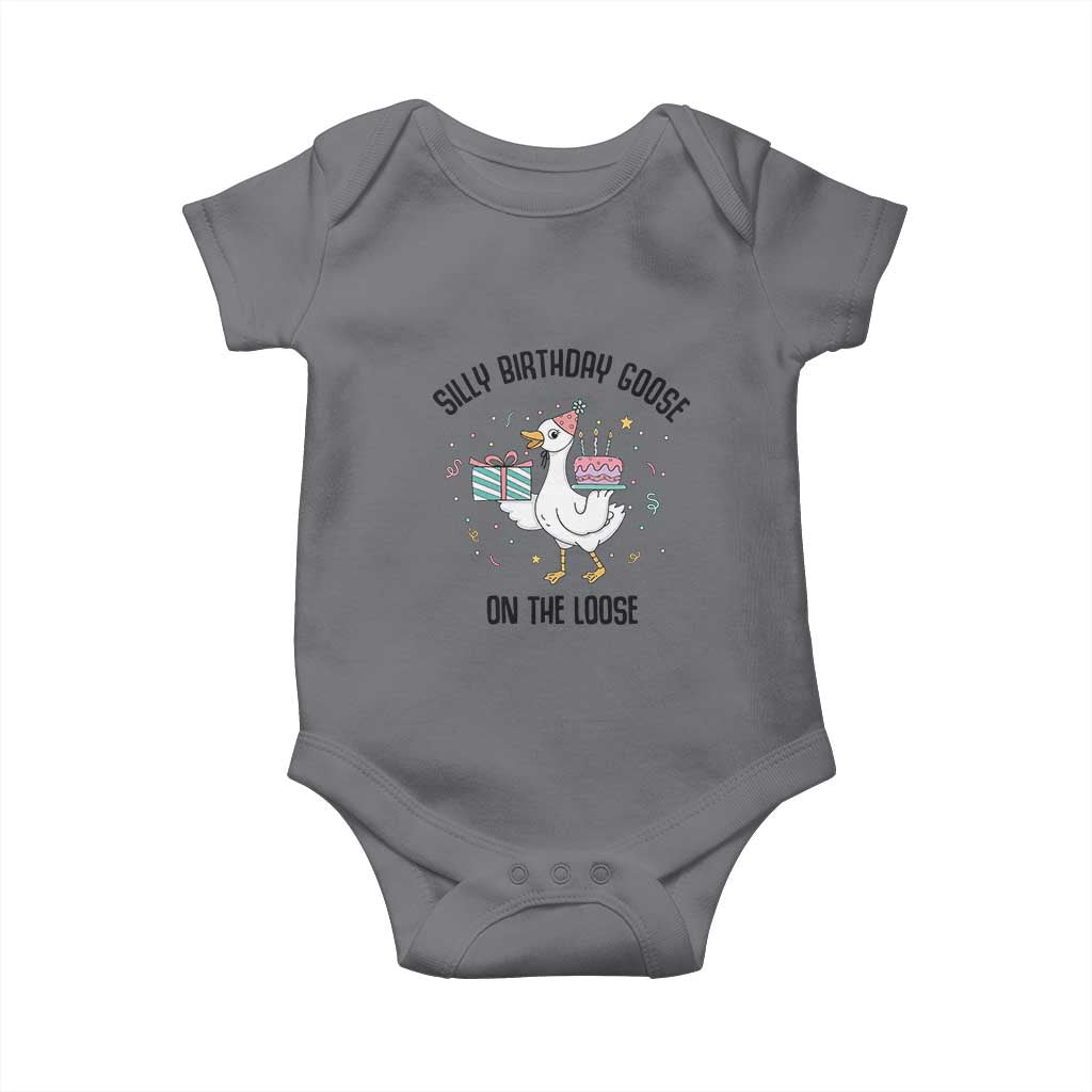 Funny Silly Goose On The Loose Baby Onesie Birthday Party Gift TS12 Charcoal Print Your Wear