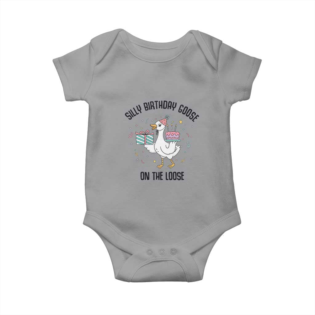 Funny Silly Goose On The Loose Baby Onesie Birthday Party Gift TS12 Sport Gray Print Your Wear