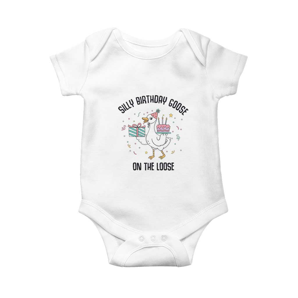 Funny Silly Goose On The Loose Baby Onesie Birthday Party Gift TS12 White Print Your Wear