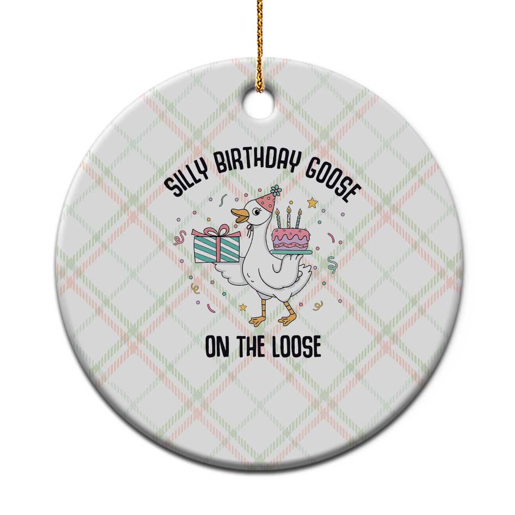 Funny Silly Goose On The Loose Ceramic Ornament Birthday Party Gift TS12 1pc Christmas Plaid Print Your Wear