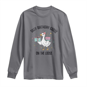 Funny Silly Goose On The Loose Long Sleeve Shirt Birthday Party Gift TS12 Charcoal Print Your Wear