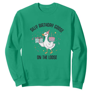 Funny Silly Goose On The Loose Sweatshirt Birthday Party Gift TS12 Irish Green Print Your Wear