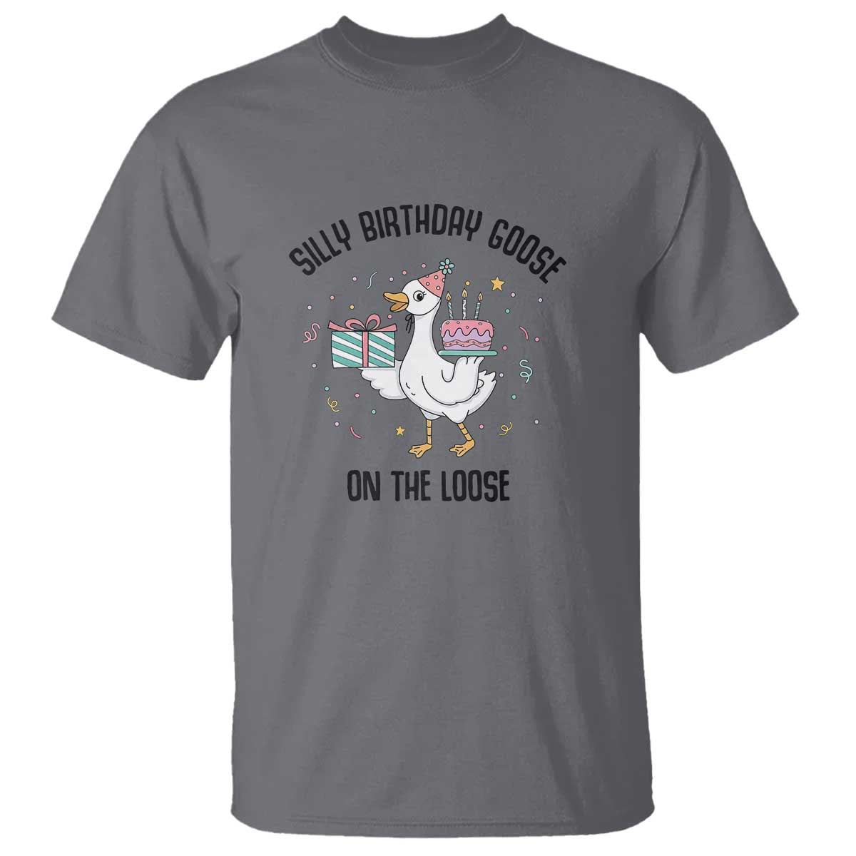 Funny Silly Goose On The Loose T Shirt Birthday Party Gift TS12 Charcoal Print Your Wear