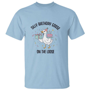 Funny Silly Goose On The Loose T Shirt Birthday Party Gift TS12 Light Blue Print Your Wear