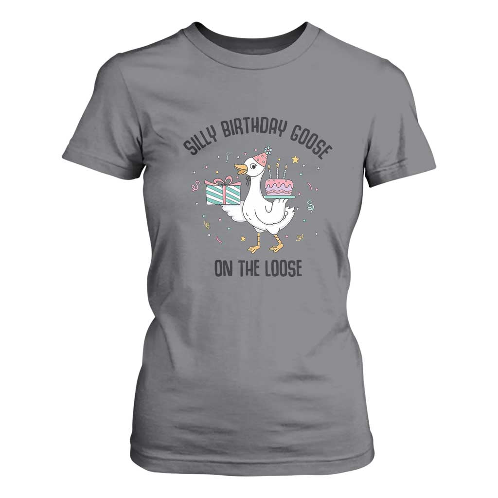 Funny Silly Goose On The Loose T Shirt For Women Birthday Party Gift TS12 Charcoal Print Your Wear