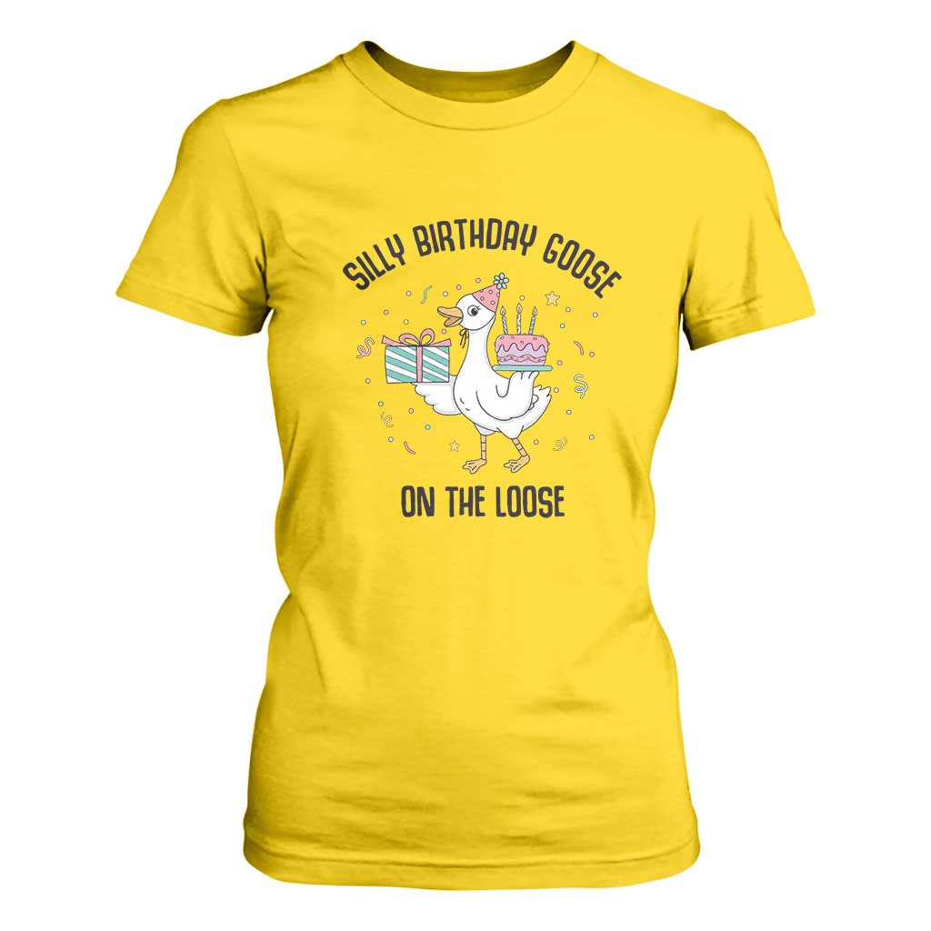 Funny Silly Goose On The Loose T Shirt For Women Birthday Party Gift TS12 Daisy Print Your Wear