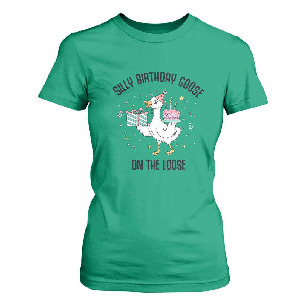 Funny Silly Goose On The Loose T Shirt For Women Birthday Party Gift TS12 Irish Green Print Your Wear