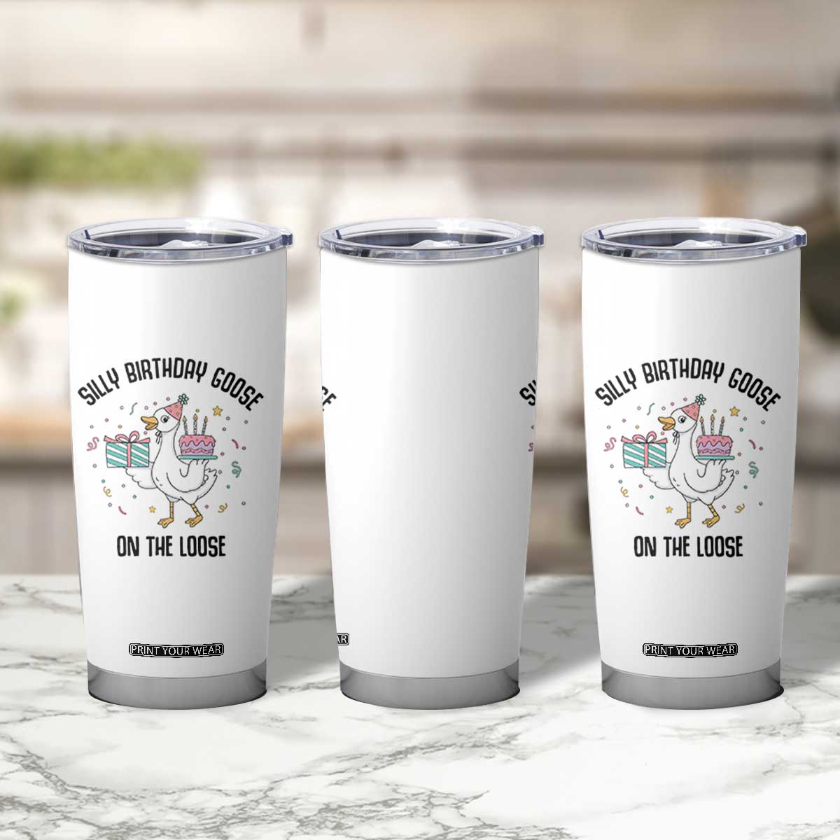 Funny Silly Goose On The Loose Tumbler Cup Birthday Party Gift TS12 Print Your Wear