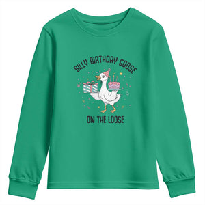 Funny Silly Goose On The Loose Youth Sweatshirt Birthday Party Gift TS12 Irish Green Print Your Wear