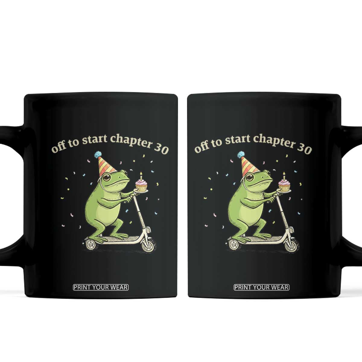Off To Start Chapter 30 Coffee Mug Funny Frog Scooter 30th Birthday Gift