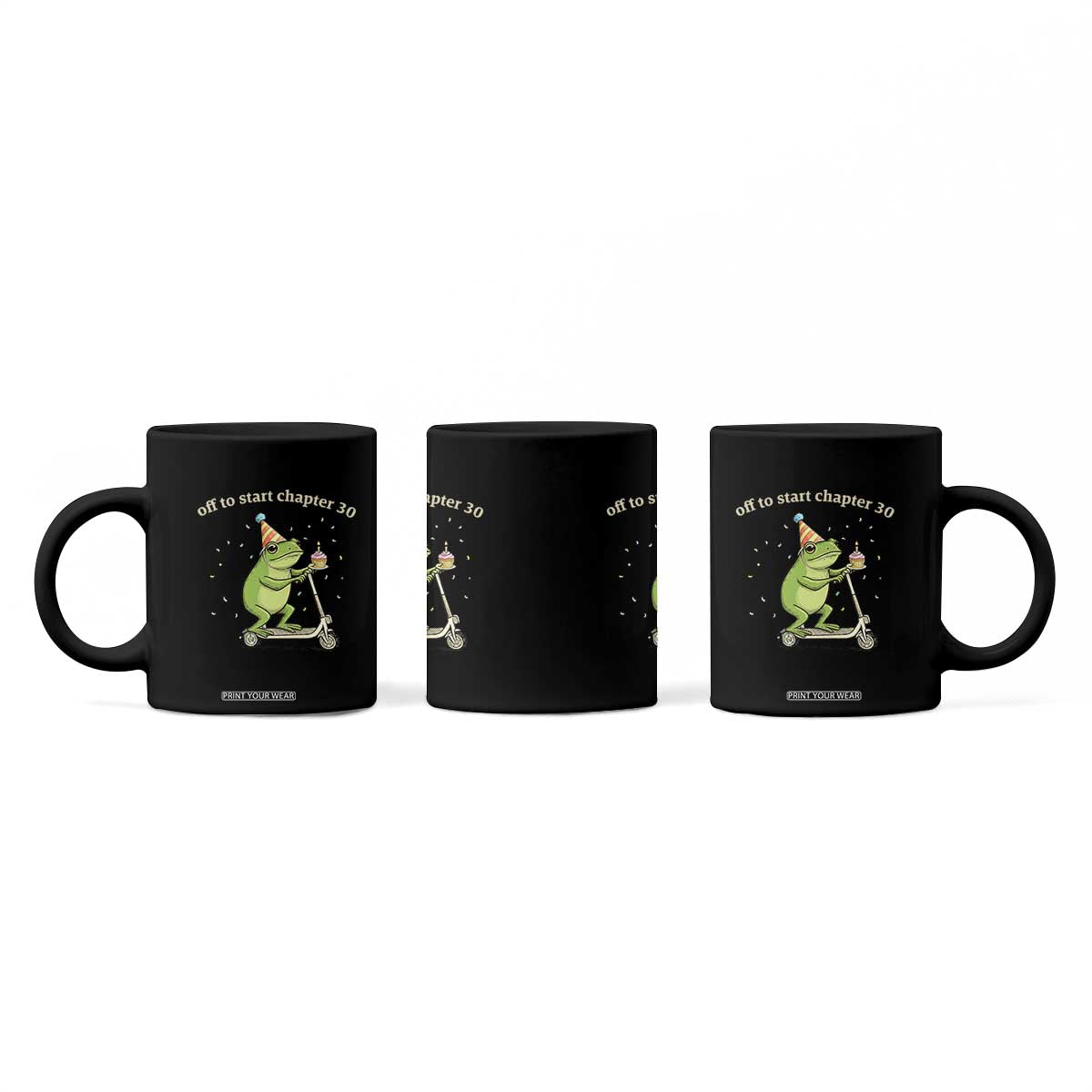 Off To Start Chapter 30 Coffee Mug Funny Frog Scooter 30th Birthday Gift