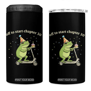 Off To Start Chapter 30 4 in 1 Can Cooler Tumbler Funny Frog Scooter 30th Birthday Gift