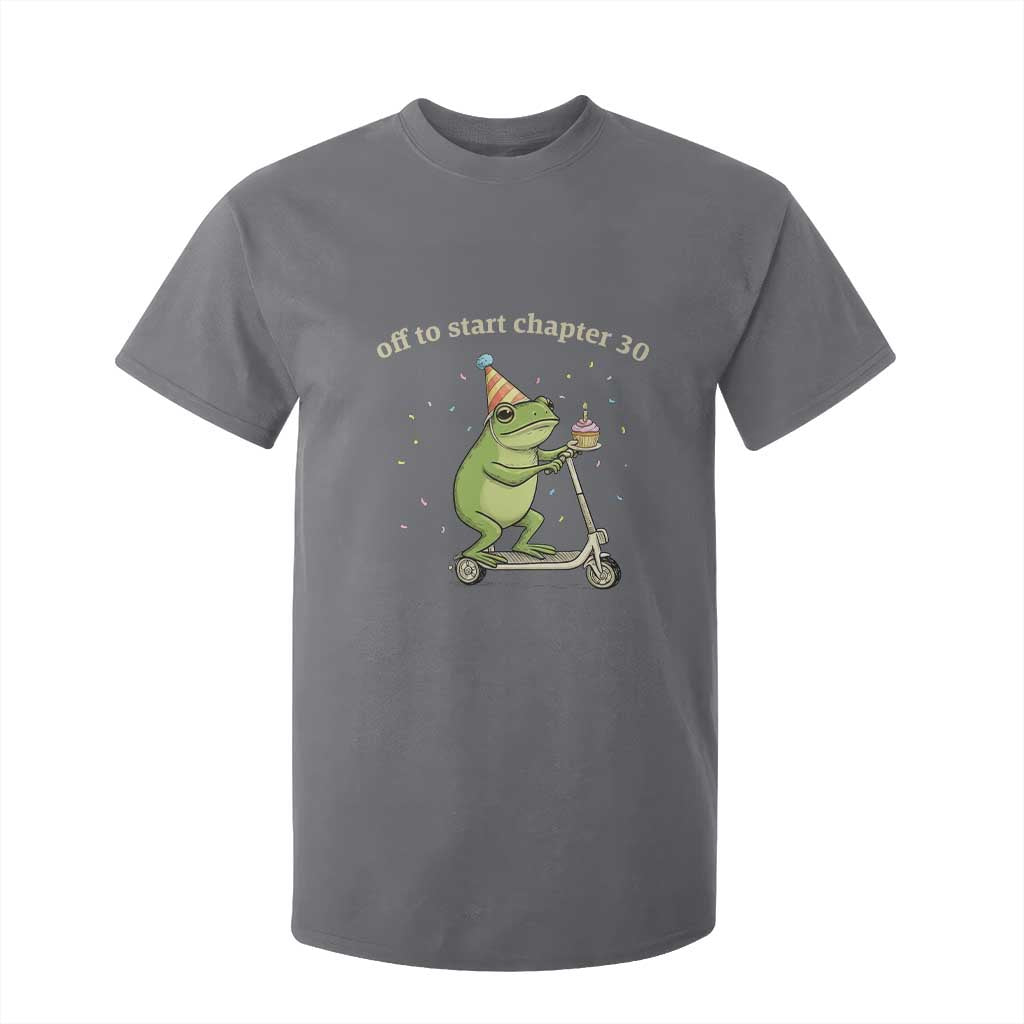 Off To Start Chapter 30 T Shirt For Kid Funny Frog Scooter 30th Birthday Gift