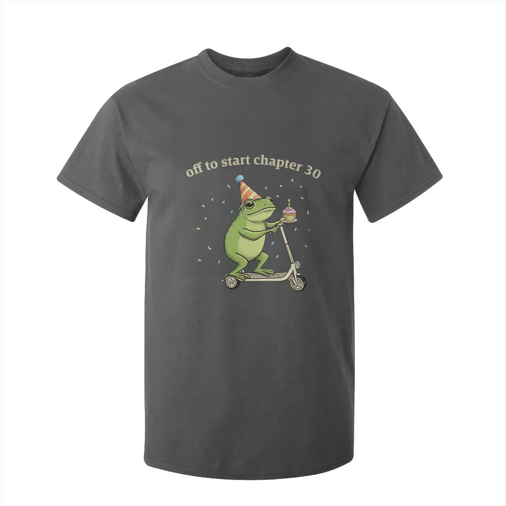 Off To Start Chapter 30 T Shirt For Kid Funny Frog Scooter 30th Birthday Gift