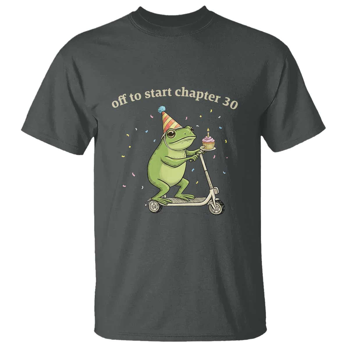 Off To Start Chapter 30 T Shirt Funny Frog Scooter 30th Birthday Gift