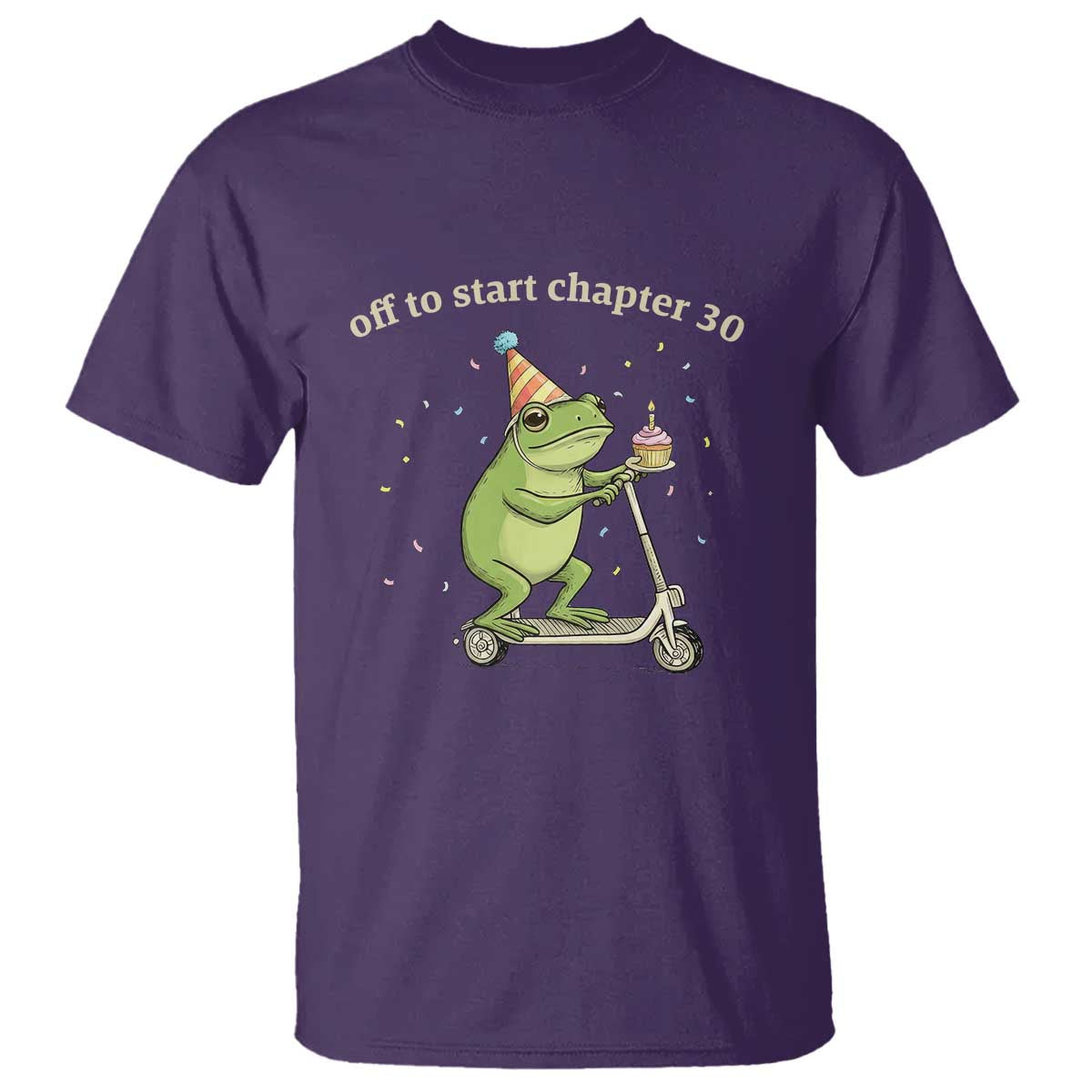 Off To Start Chapter 30 T Shirt Funny Frog Scooter 30th Birthday Gift