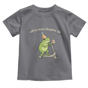 Off To Start Chapter 30 Toddler T Shirt Funny Frog Scooter 30th Birthday Gift