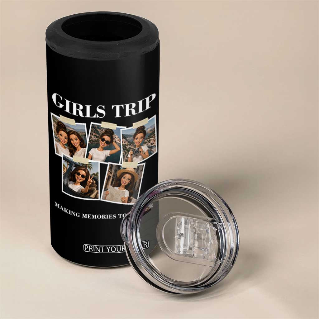 Funny Doll Face Meme Girls Trip 4 in 1 Can Cooler Tumbler Travel Squad Bestie Gift