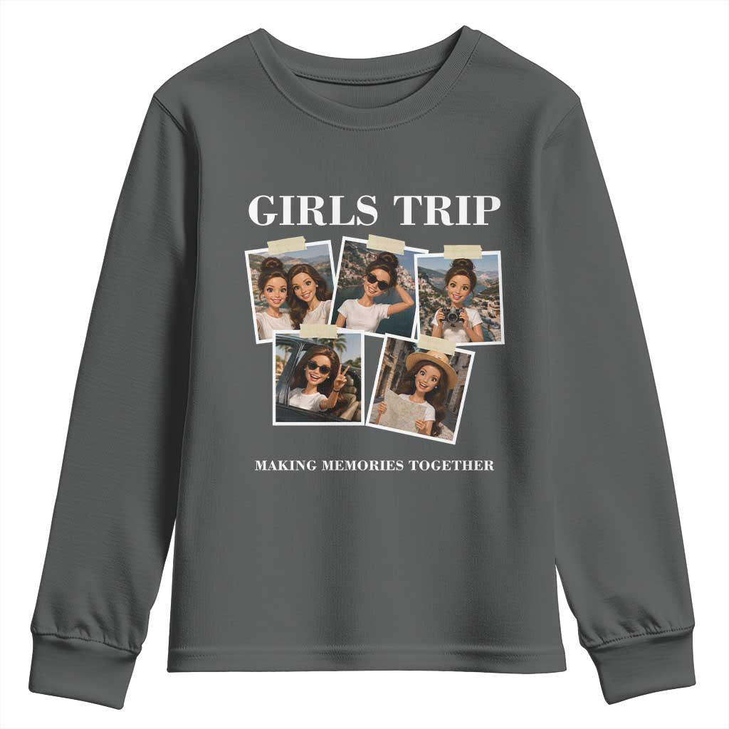 Funny Doll Face Meme Girls Trip Youth Sweatshirt Travel Squad Bestie Gift