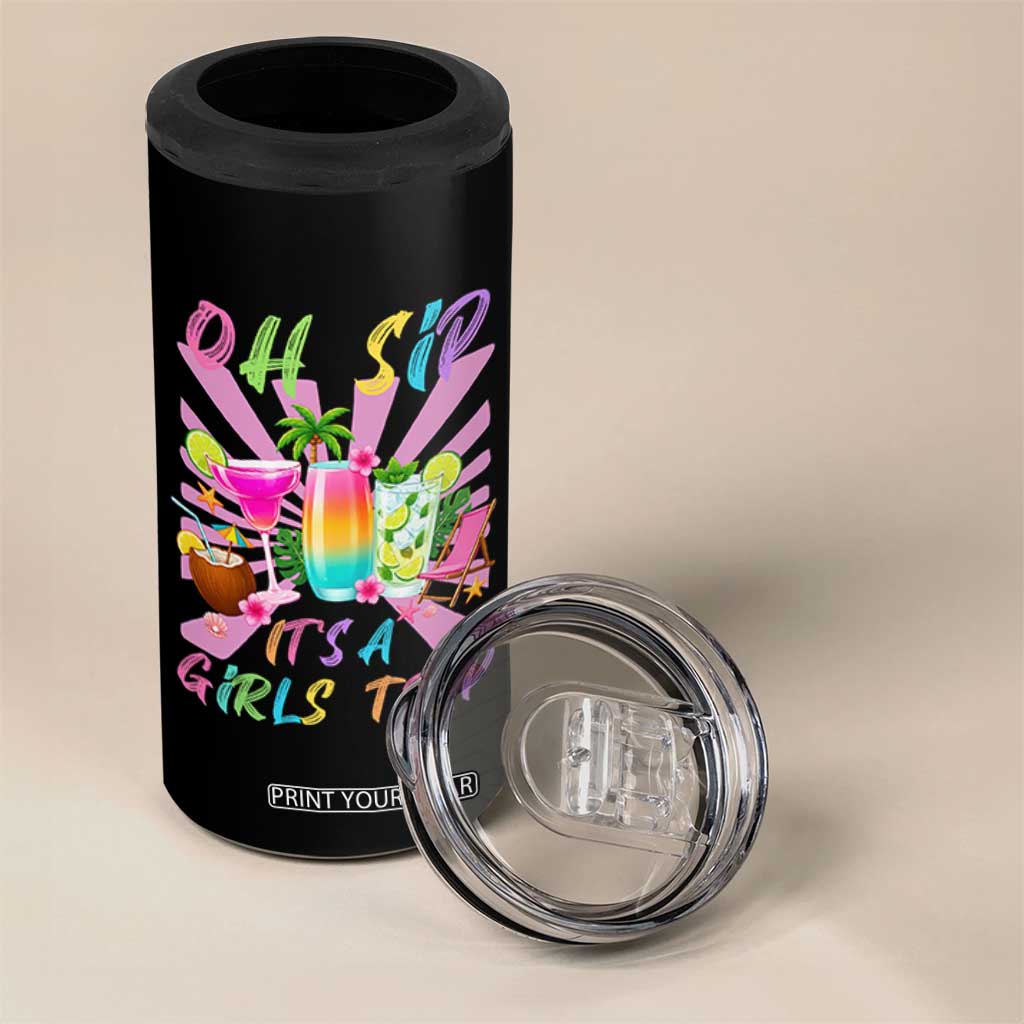Oh Sip It Is A Girls Trip 4 in 1 Can Cooler Tumbler Funny Besties Vacation