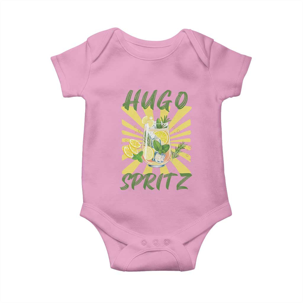 Hugo Spritz Baby Onesie Funny Tropical Cocktail Vacation TS12 Light Pink Print Your Wear