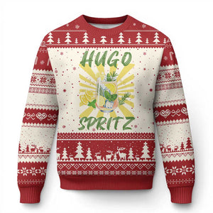 Hugo Spritz Ugly Christmas Sweater Funny Tropical Cocktail Vacation