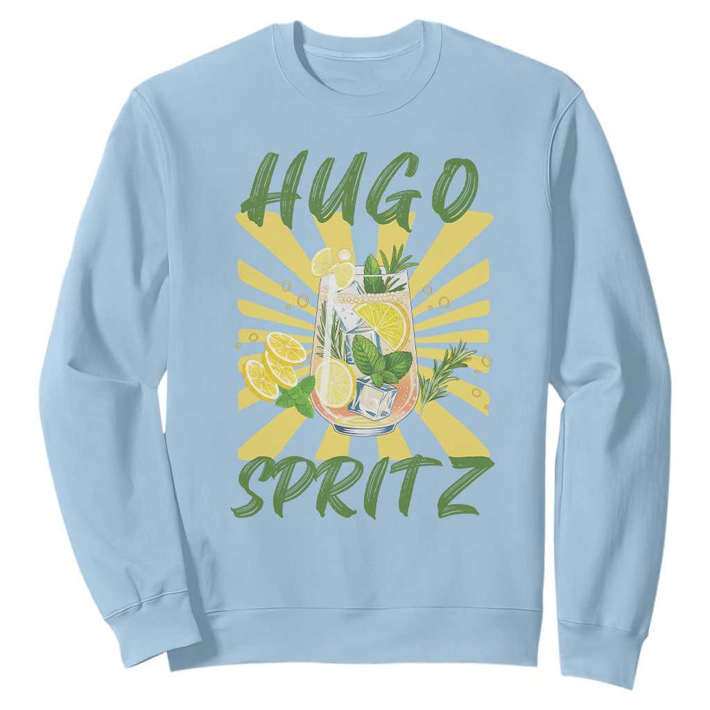 Hugo Spritz Sweatshirt Funny Tropical Cocktail Vacation TS12 Light Blue Print Your Wear