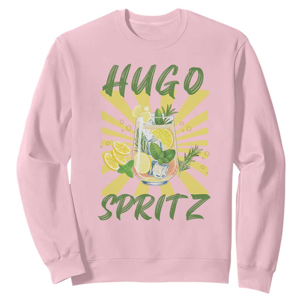 Hugo Spritz Sweatshirt Funny Tropical Cocktail Vacation TS12 Light Pink Print Your Wear